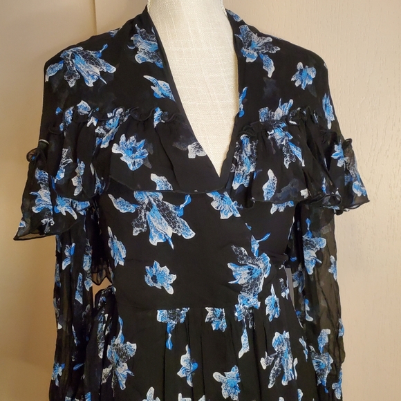 Diane Von Furstenberg Dresses & Skirts - Diane Von Furstenberg Ruffled sheer dress size XS